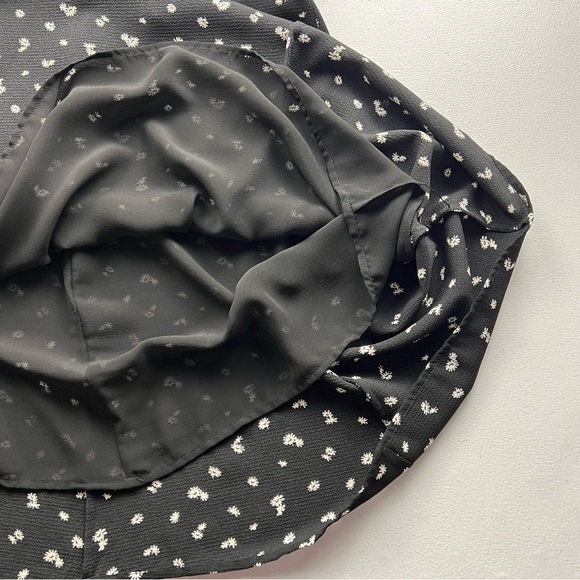 Ann Taylor Petite Dress 00P Black White Floral Fit & Flare Short Sleeve Mini - Picture 9 of 9